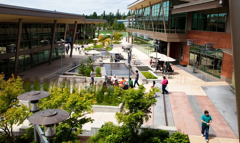 The Microsoft Commons on the Redmond campus, home of the VSLive! AI Hackathon in Building 98